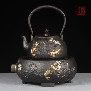 手工铸铁电陶炉烧水泡茶壶煮茶炉家用煮茶器养生无涂层铸铁壶套装