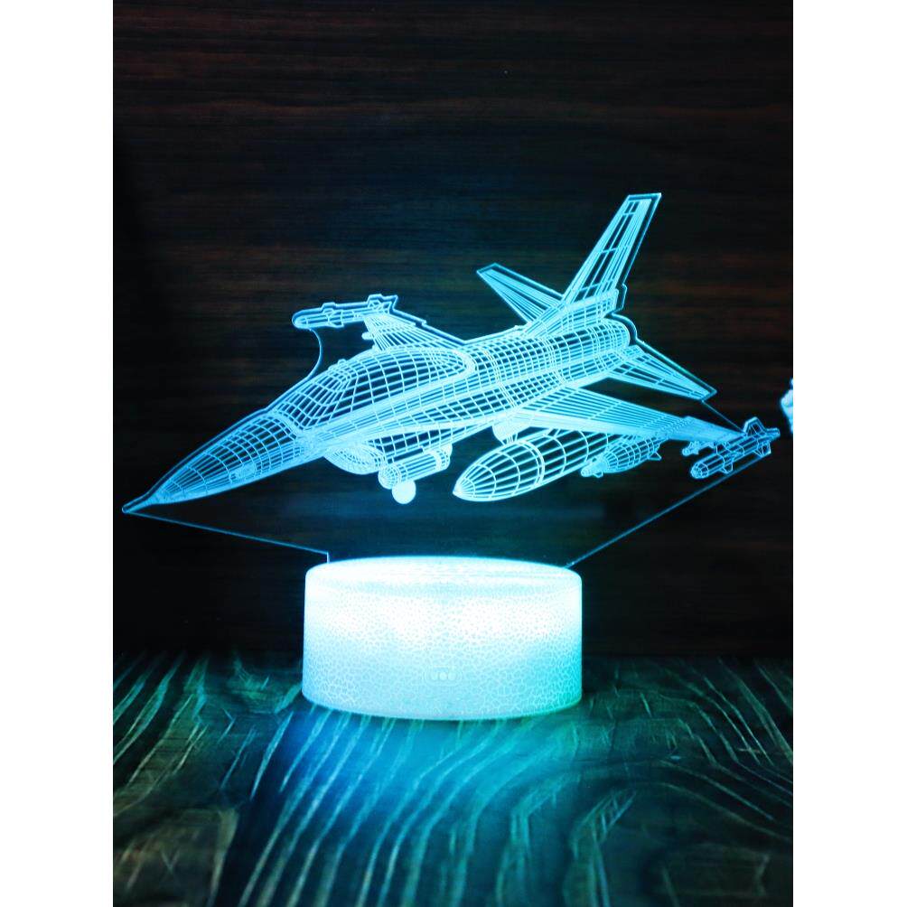 飞机模型小夜灯公仔周边摆件台灯卧室床头遥控触摸氛围灯生日礼物