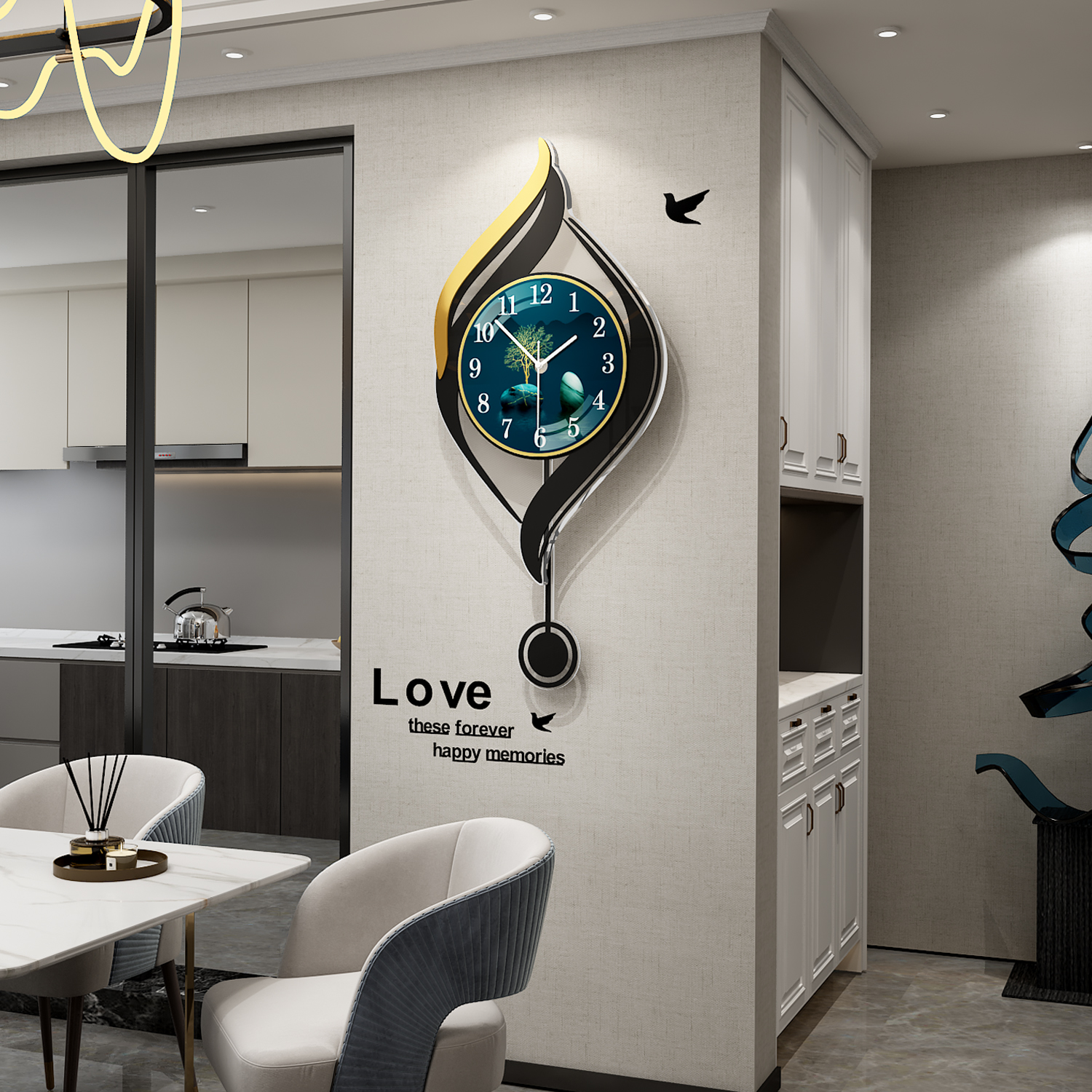 挂钟现代轻奢创意家用客厅艺术钟表简约大气时尚餐厅装饰挂墙时钟