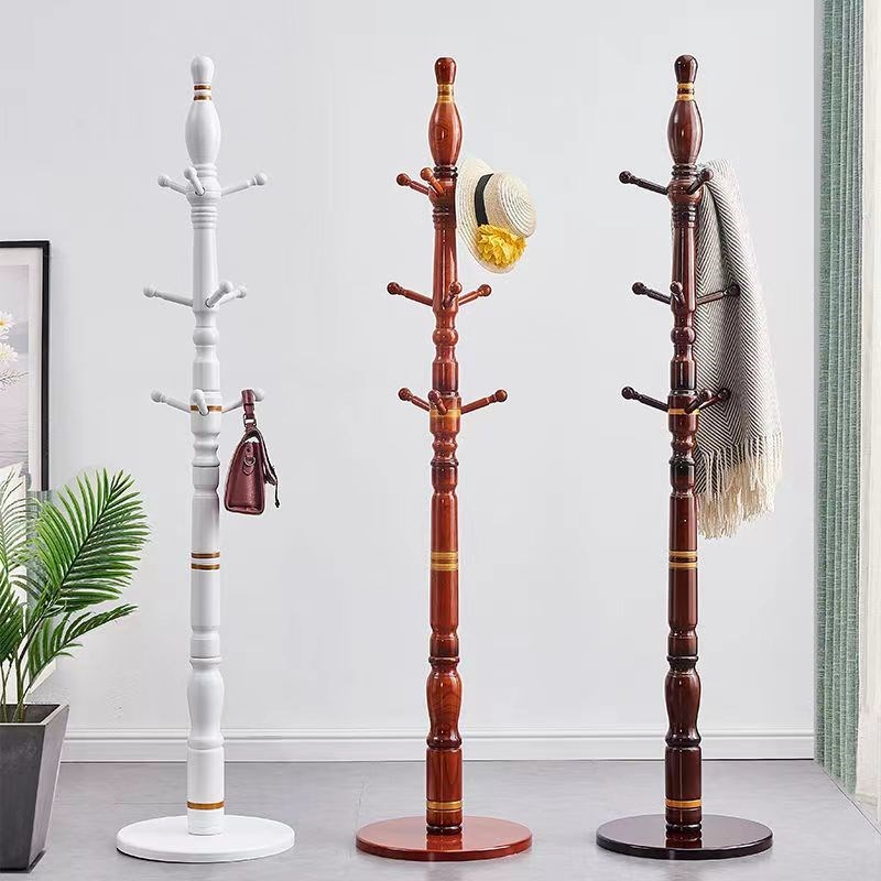 实木衣帽架落地立式挂衣服架子家用卧室现代简约落地式加粗挂衣杆