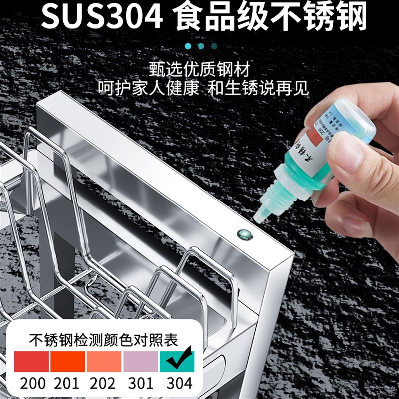 304不锈钢厨房置物架碗碟碗盘沥水架多功能放碗架碗筷收纳盒碗柜