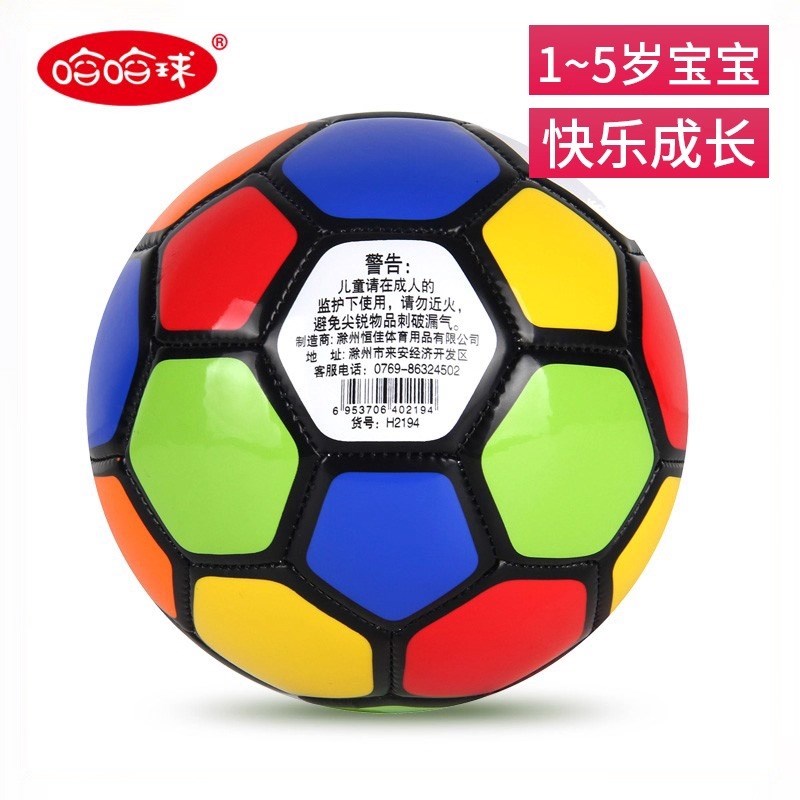 2号七彩足球小皮球幼儿跳跳球3儿童感觉统合训练篮球婴儿球类玩具