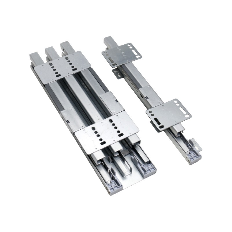 天地滑轨上下重型高深柜导轨静音缓冲阻尼衣柜橱柜推拉式轨道加厚