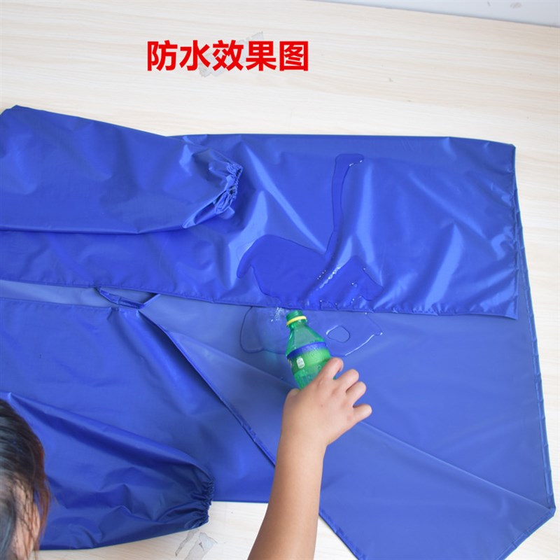 防水防油耐酸碱长袖围裙加厚成人有带袖反穿罩衣男女士工作服罩衣