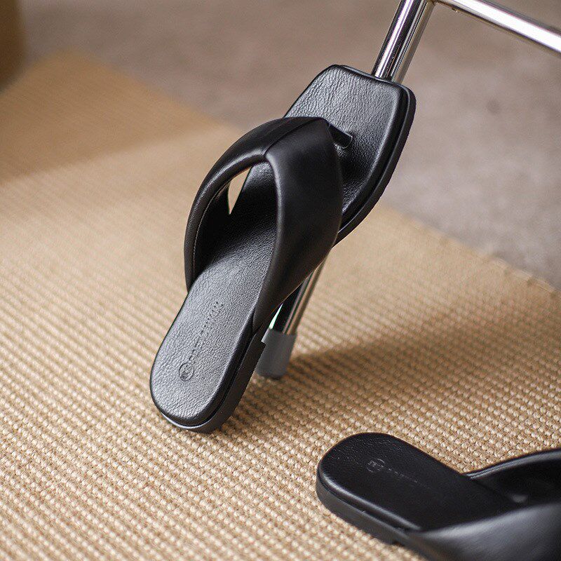 大码女鞋夏外穿拖鞋41到43宽胖脚 44 45码平底黑色夹趾人字拖,女鞋,一字拖,淘宝优惠券,粉丝福利购,淘宝优惠卷