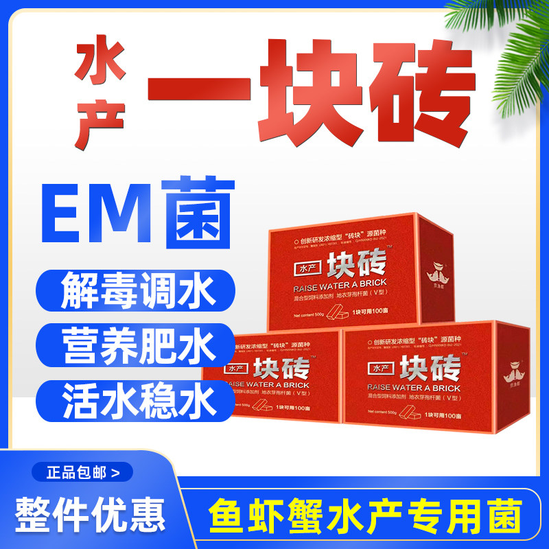 一块砖水产养殖专用复合乳酸菌枯草芽孢杆菌鱼虾蟹塘EM菌种肥水调,畜牧/养殖物资,水质调节剂,淘宝优惠券,粉丝福利购,淘宝优惠卷