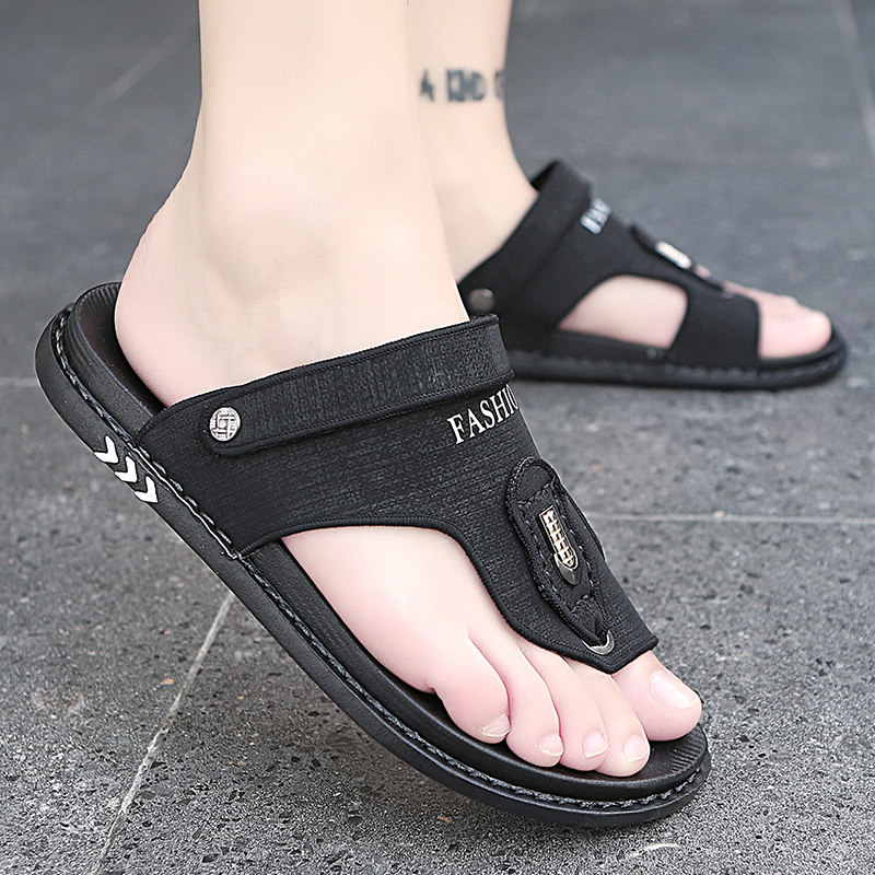 2021夏季新款皮凉o鞋男韩版男士凉拖鞋室外穿人字拖男潮流开车两