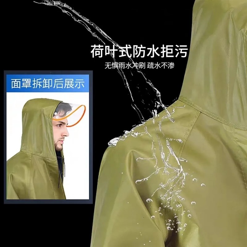 55式军雨衣65式成人连体长款帆布雨衣加厚耐磨男女户外劳保雨披