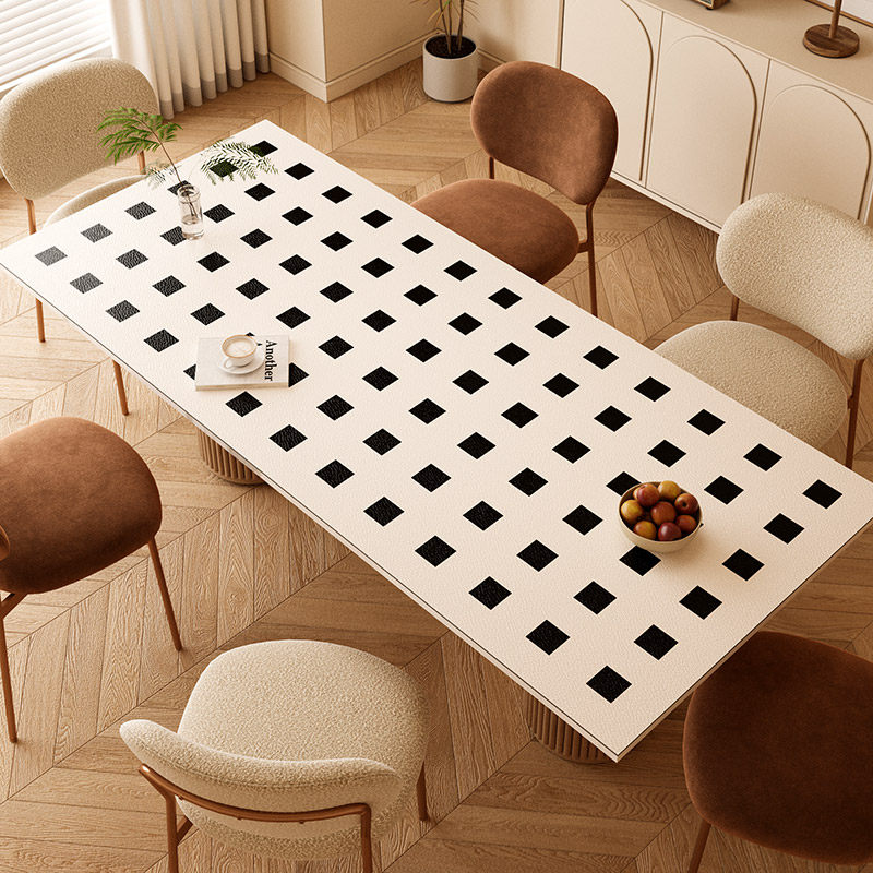 隔热防烫餐桌f垫奶油风PVC皮革防水防油桌面茶几垫子可擦免洗桌布