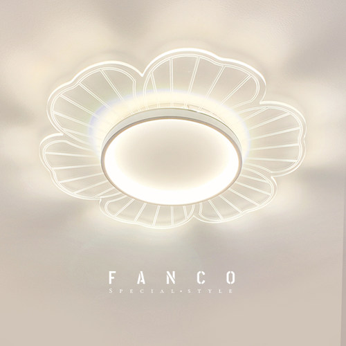 梵可灯具卧室花朵吸顶灯奶油风女孩少女心房间衣帽间现Z代简约灯