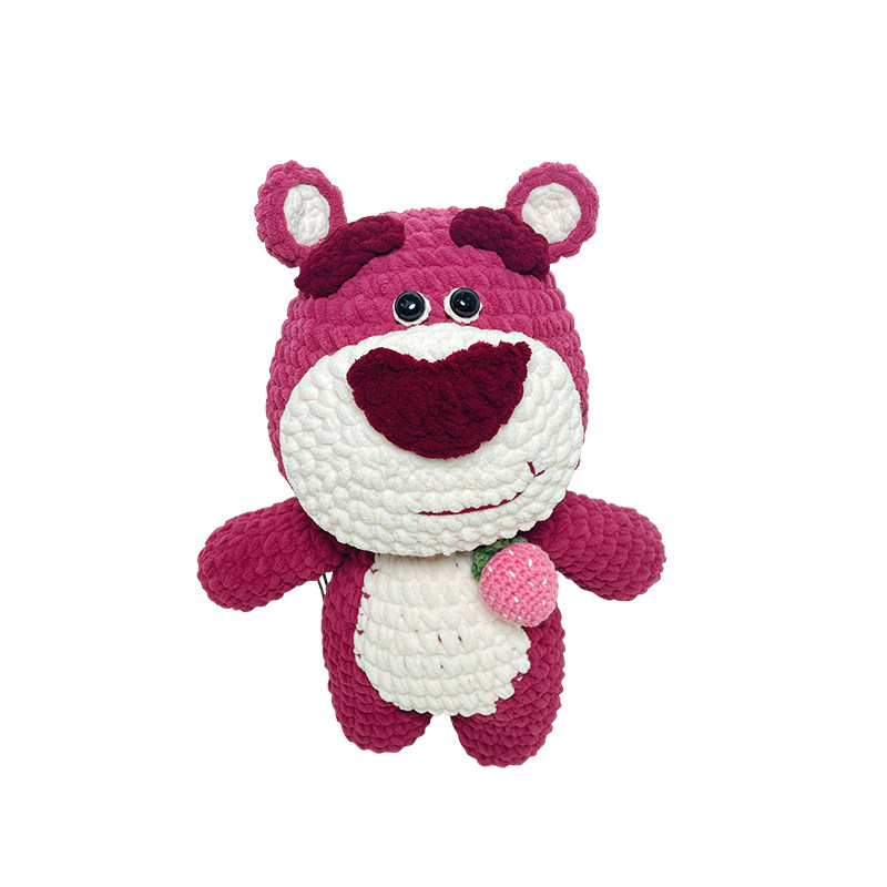 胖玻璃球手作冰条线粗毛线diy编织草莓熊玩偶成品钩针钩织材料包,服饰配件/皮带/帽子/围巾,DIY编织材料包,淘宝优惠券,粉丝福利购,淘宝优惠卷