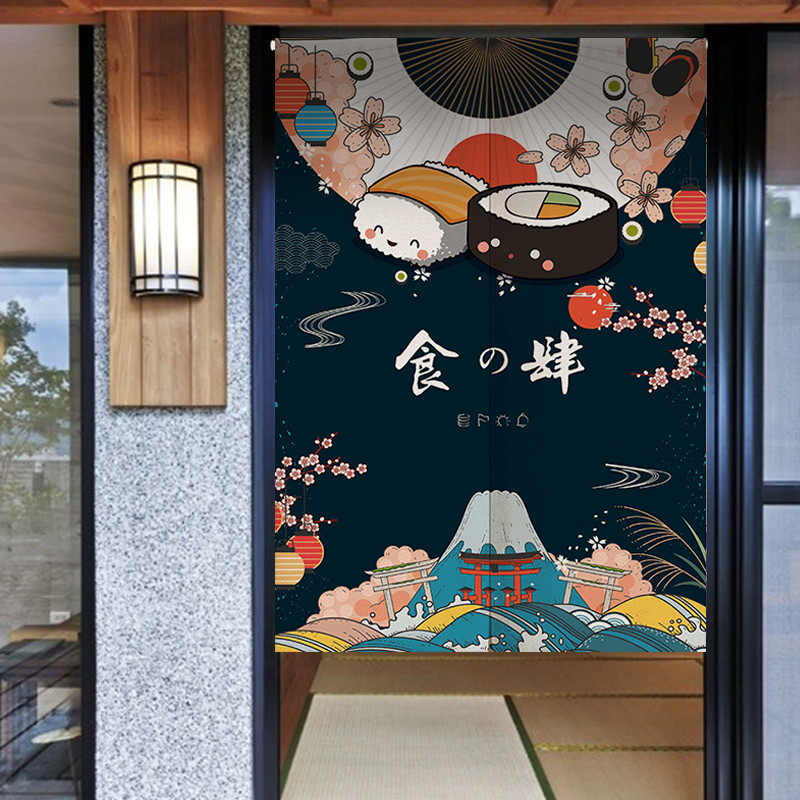 日式和风门帘家用卧室半帘店铺商用布帘厨房卫生间遮挡隔断帘定制