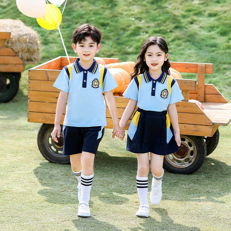 春夏幼儿园园服套装六一毕业季团体校服小学O生蓝色班服春秋四件