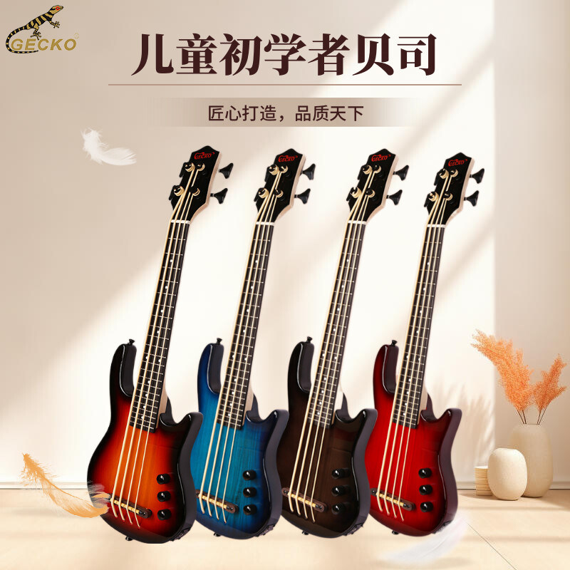壁虎迷你电贝斯四弦mJ型儿童初学者mini电贝司摇滚专业演出乐器