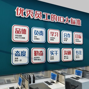 公司企业文化墙贴装饰团队办公室励志标语挂画会议室走廊楼梯激励