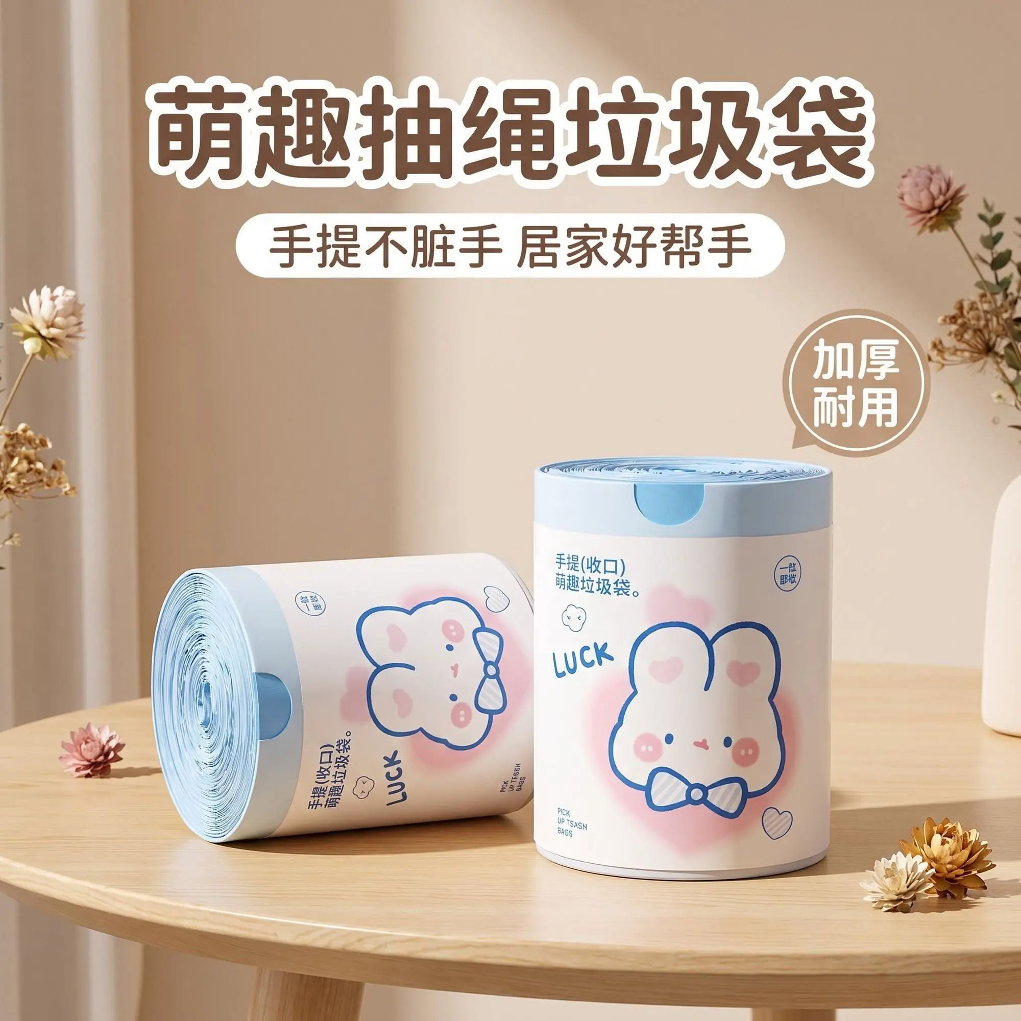 大号垃圾袋家用加厚手提式特实惠装超抽绳黑色商用厨房办公室专用