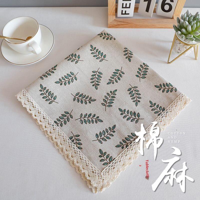 桌布织物棉麻花边学生桌风格田园小清新花边咖啡桌布矩形桌布