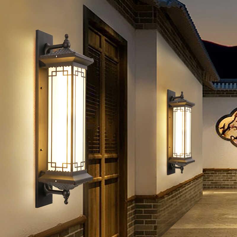 太阳能户外壁灯防水别墅庭院中式室外阳台大门花园露台外墙照明灯