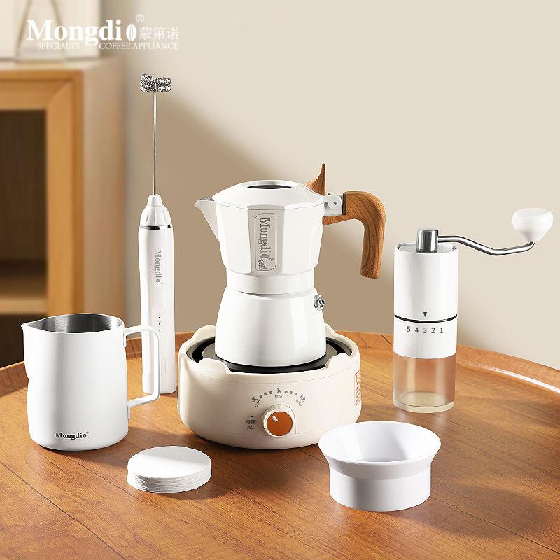 Mongdio摩卡壶双阀煮咖啡壶家用意式咖啡机萃取壶摩卡咖啡壶套装