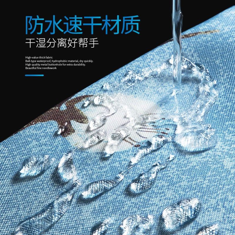 窗帘布涤纶浴帘防水加厚浴帘套装免打孔伸缩杆隔断帘浴室帘子遮光
