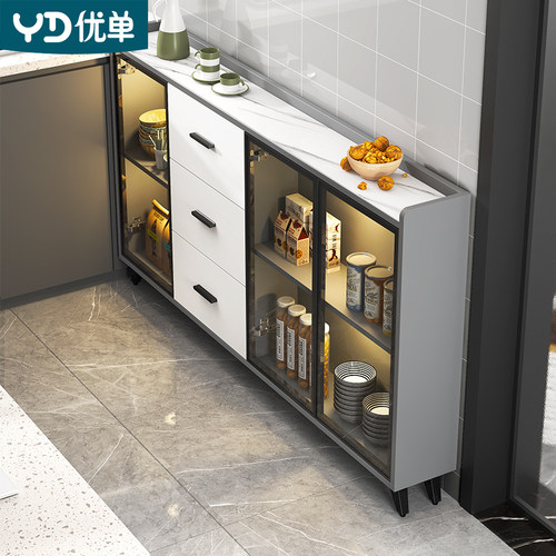 厨房餐边柜一体靠墙岩板n客厅收纳柜窄柜20cm25公分薄款储物柜G24