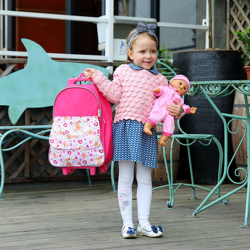 儿童旅行包儿童推拉包玩具旅行包旅行小书包布质儿童旅行包迷你包