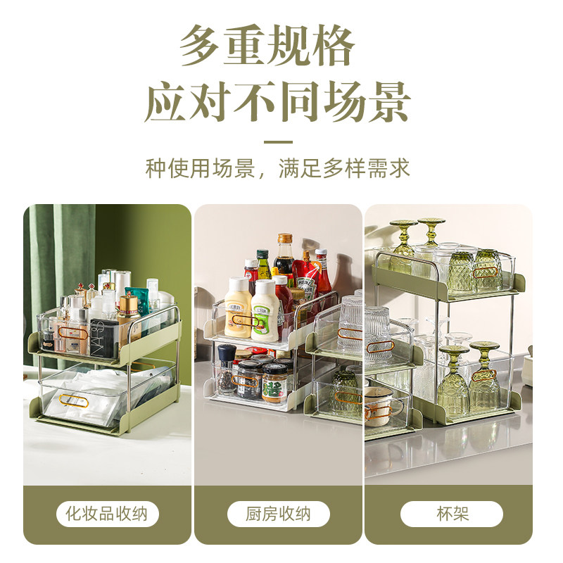 杯子收纳置物架双层分隔茶杯水杯存放架桌面吧台家用亚克力整理架