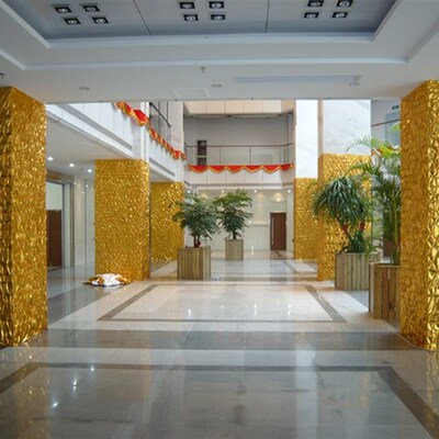 金布包柱子包树舞台装饰烫金布褶皱布包墙红绿紫蓝金银布料庆典用