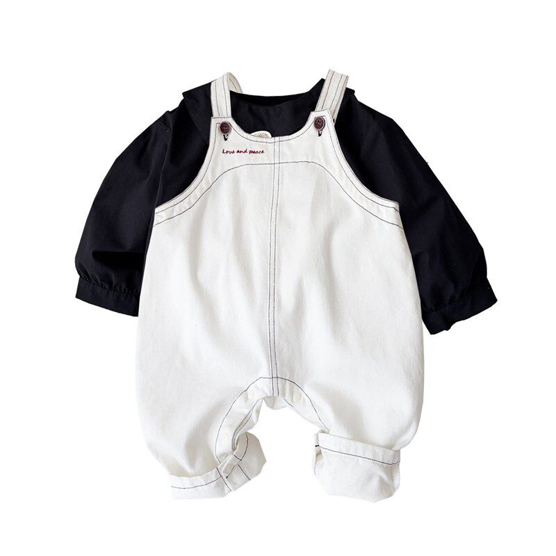 一岁宝宝秋装男h婴儿洋气小套装韩版帅气背带裤衬衣两件套秋季新