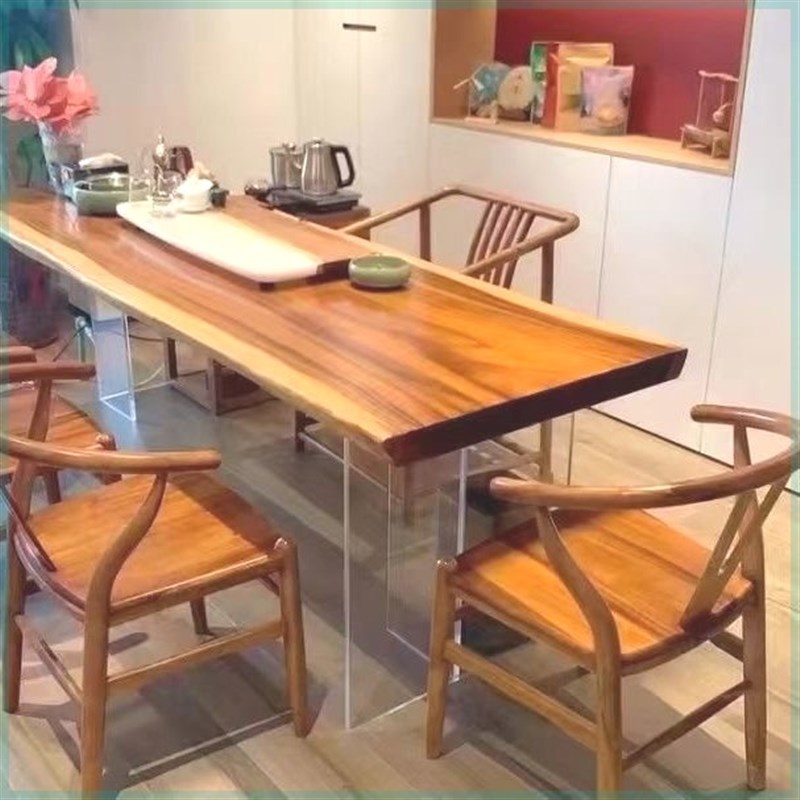 南美胡桃木实木大板原木茶桌花梨木桌工厂库存清货茶板书桌泡茶台