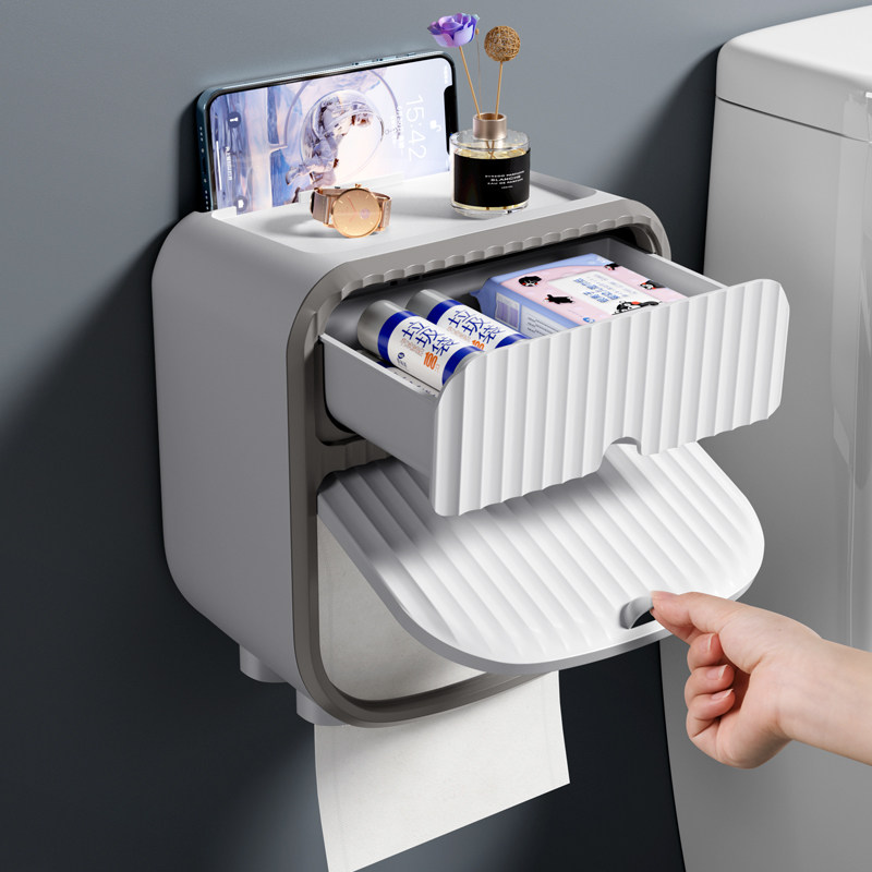 卫生间纸巾盒壁挂式防水厕纸盒免打孔抽纸盒厕所卫生纸卷纸置物架,家庭/个人清洁工具,卷纸器/纸巾架,淘宝优惠券,粉丝福利购,淘宝优惠卷