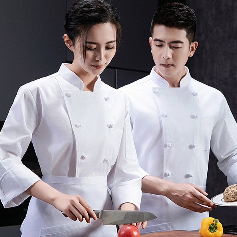 烘焙蛋糕店工作服长袖秋冬款餐饮甜品厨房工衣套装女士定制