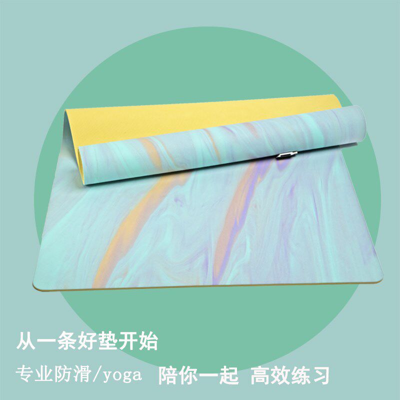 瑜伽垫加大加宽加厚防滑吸汗PU天然橡胶瑜伽垫家用室内舞蹈健身垫