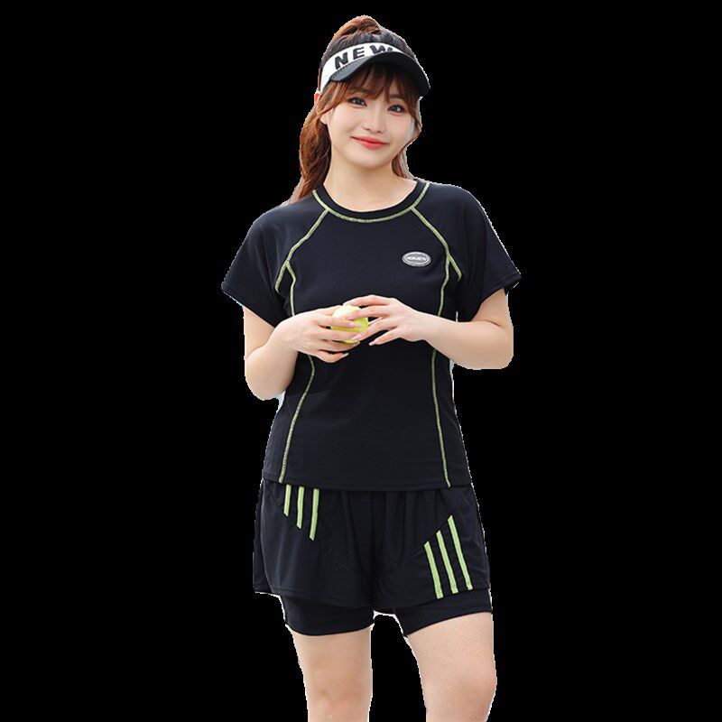 大码游泳衣女分体式遮肚显瘦微胖女孩学生运动泡温泉泳装新款