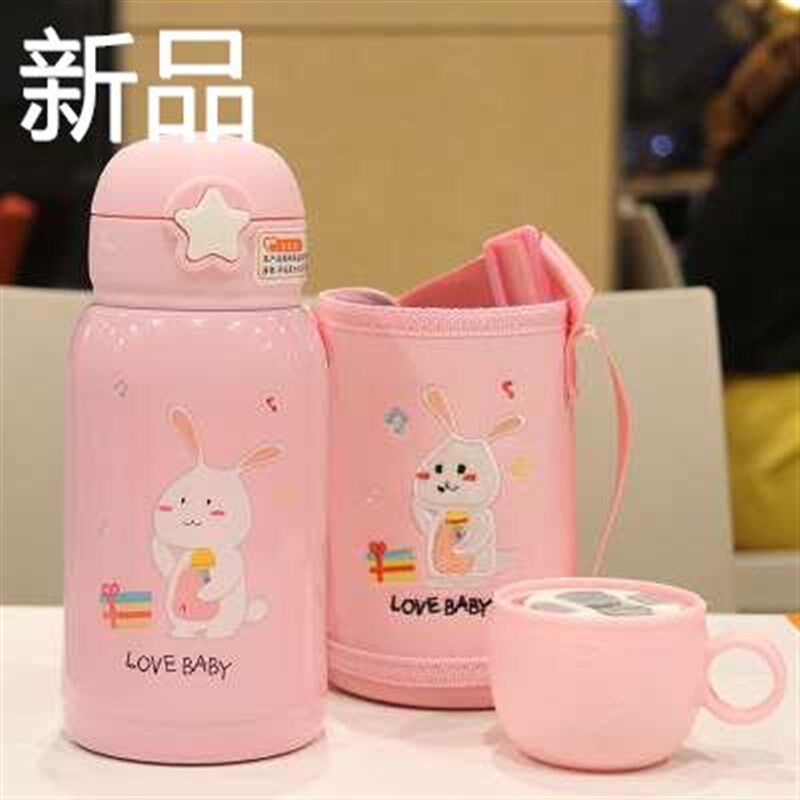 网红水杯韩版大容量双盖316不锈保温杯钢吸管杯防漏儿童水杯新品
