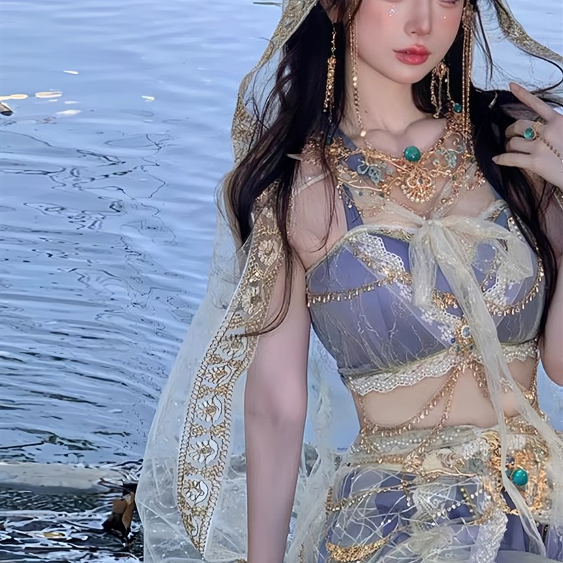 敦煌飞天汉服女夏季异域风情舞蹈服装西双版纳傣族服装西域舞姬