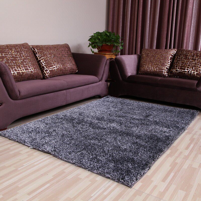 地毯韩国丝亮丝加厚简约茶几地毯卧室床边欧式可定制客厅地毯