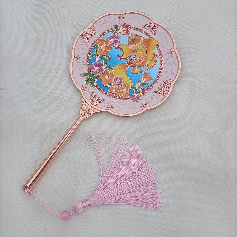 复古宫廷风手柄镜子手持镜子流苏化妆镜国风古典舞蹈道具礼物镜子