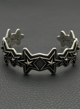 s925纯银克罗伈复古星星手镯男女cody sanderson经典款五角星手环