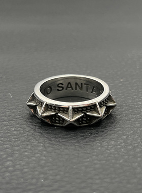 s925纯银克罗伈复古铆钉星星戒指男女五角星cody sanderson指环潮