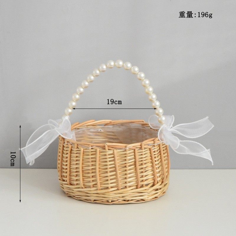 花篮拍照提篮婚庆花童洒花篮手工柳编插花小提篮装饰藤编收纳篮子,家居饰品,花篮,淘宝优惠券,粉丝福利购,淘宝优惠卷