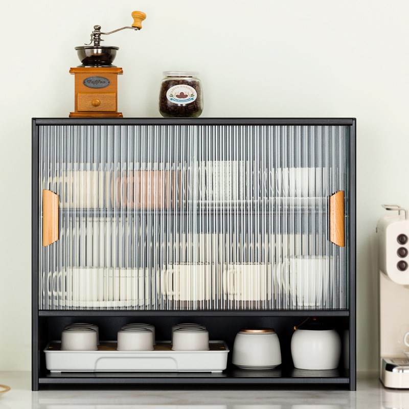 茶具收纳柜桌面收纳盒杯子展示柜子厨房水杯置物架杯架餐具储物柜