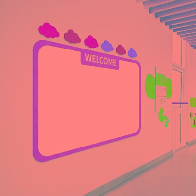 云彩公告栏幼儿园学校教室展示板云E朵毛毡扎板照片墙墙面装饰自