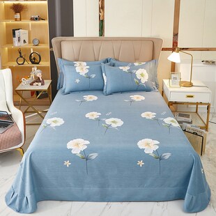 100%全棉加厚磨毛床单单件冬季保暖纯棉被单双人250x245x270cm