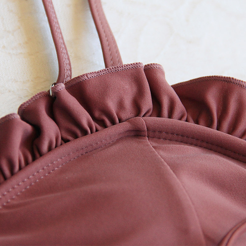 游泳衣女夏分体式三件套2021新款保守小个子可爱日系小胸温泉泳装