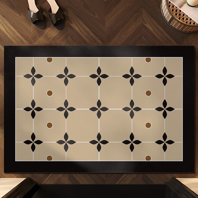 入户门地垫法式高级感进门门口玄关脚垫耐脏可擦免洗pvc皮革地毯