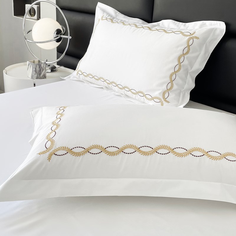 酒店60支全棉绣花四件套宾馆布草白色民宿床单被套三件套