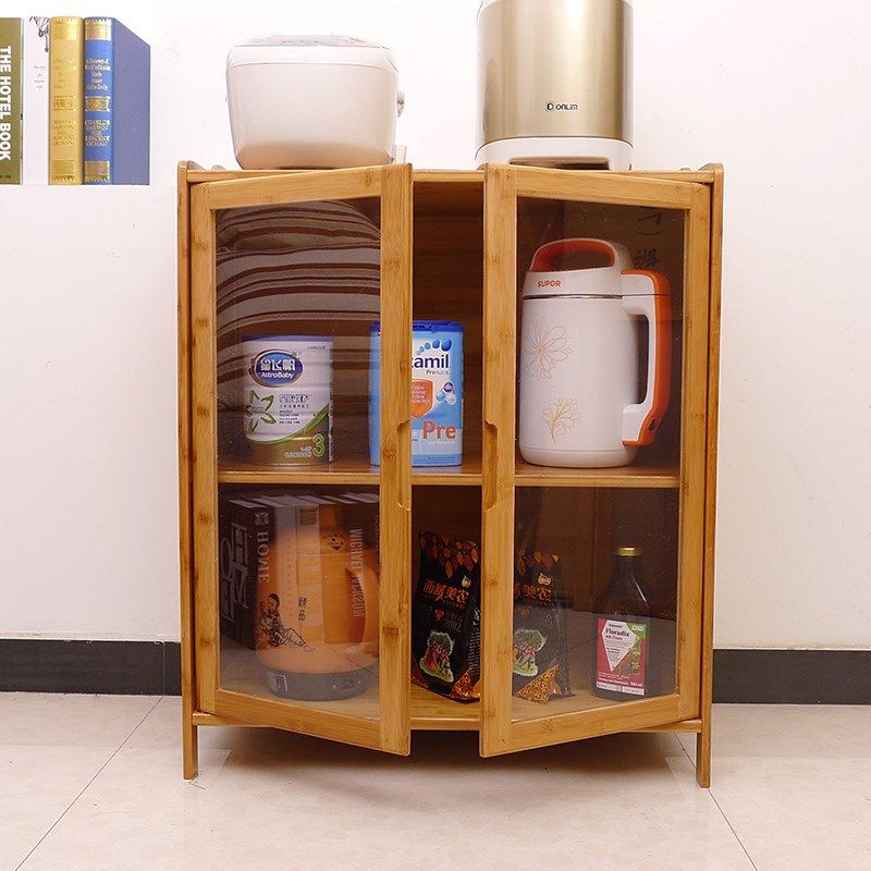 厨房置物架落地柜子储物柜带门透明门餐边柜收纳柜茶水柜简约现代,住宅家具,餐边柜,淘宝优惠券,粉丝福利购,淘宝优惠卷