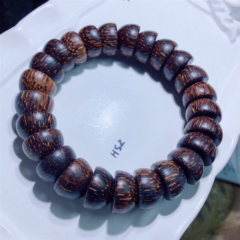 Q134沉香木手链聚宝盆沉香木钱串串单圈高油精品手串14mm