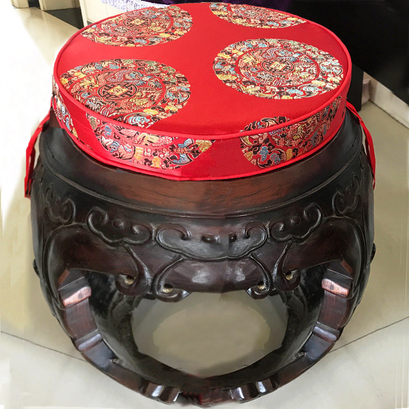可坐地垫坐垫网红藤椅圆形鼓凳中式D红木海绵座垫定做绑带婚庆跪